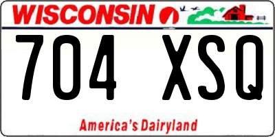 WI license plate 704XSQ