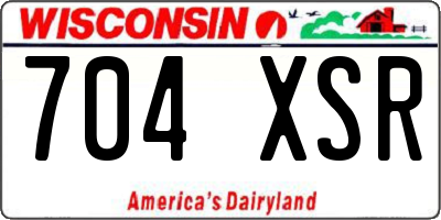 WI license plate 704XSR