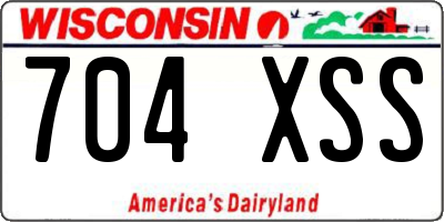 WI license plate 704XSS