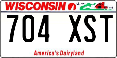WI license plate 704XST