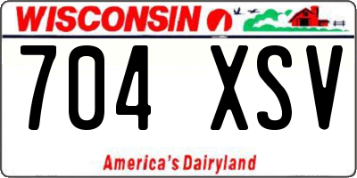 WI license plate 704XSV
