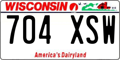 WI license plate 704XSW