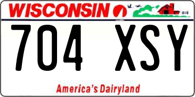 WI license plate 704XSY