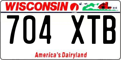 WI license plate 704XTB