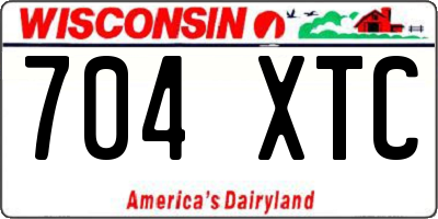 WI license plate 704XTC