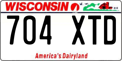 WI license plate 704XTD