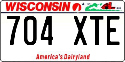 WI license plate 704XTE