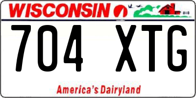 WI license plate 704XTG