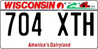 WI license plate 704XTH