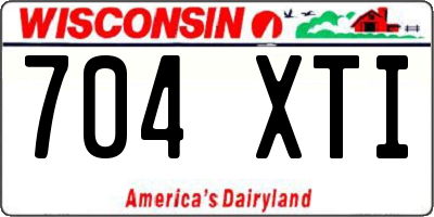 WI license plate 704XTI