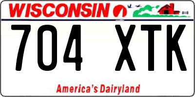 WI license plate 704XTK