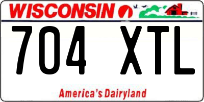 WI license plate 704XTL