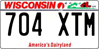 WI license plate 704XTM