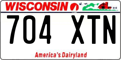 WI license plate 704XTN