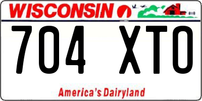 WI license plate 704XTO