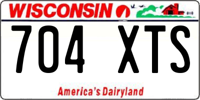 WI license plate 704XTS