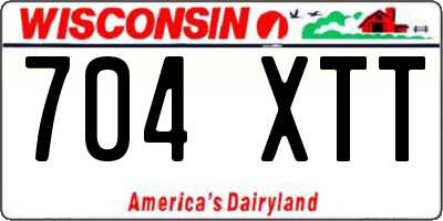WI license plate 704XTT