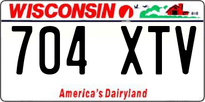 WI license plate 704XTV
