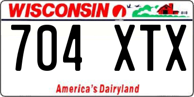 WI license plate 704XTX