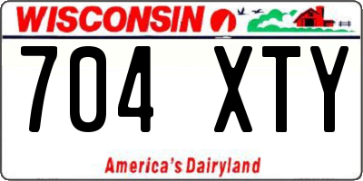 WI license plate 704XTY