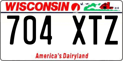 WI license plate 704XTZ