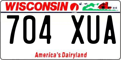 WI license plate 704XUA