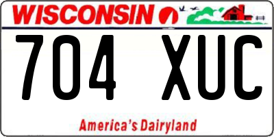 WI license plate 704XUC