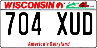 WI license plate 704XUD