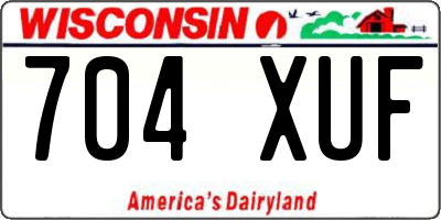 WI license plate 704XUF