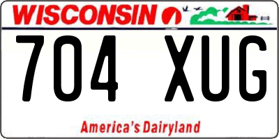 WI license plate 704XUG