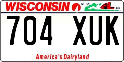 WI license plate 704XUK