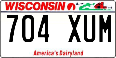 WI license plate 704XUM