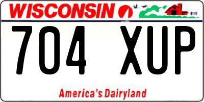 WI license plate 704XUP