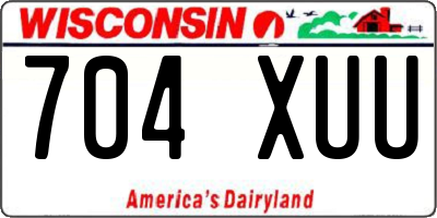 WI license plate 704XUU