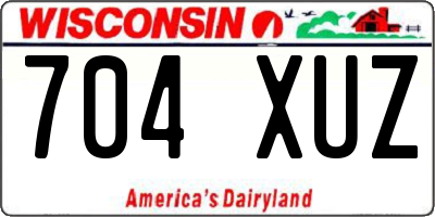 WI license plate 704XUZ