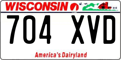 WI license plate 704XVD