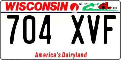 WI license plate 704XVF