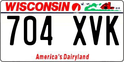 WI license plate 704XVK