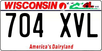 WI license plate 704XVL