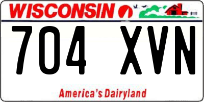 WI license plate 704XVN