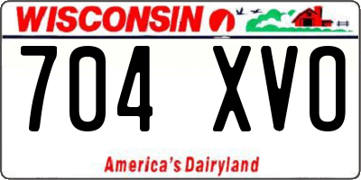 WI license plate 704XVO
