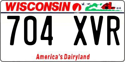 WI license plate 704XVR