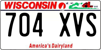 WI license plate 704XVS