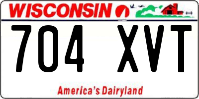 WI license plate 704XVT