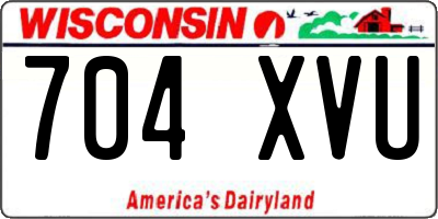 WI license plate 704XVU
