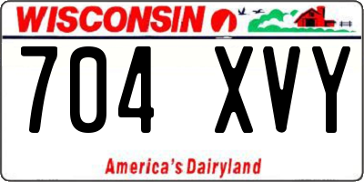 WI license plate 704XVY