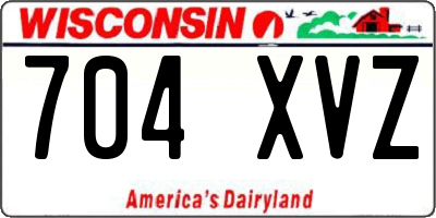 WI license plate 704XVZ