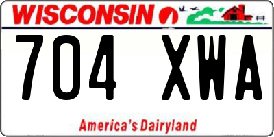 WI license plate 704XWA