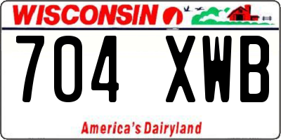 WI license plate 704XWB