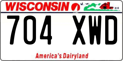 WI license plate 704XWD